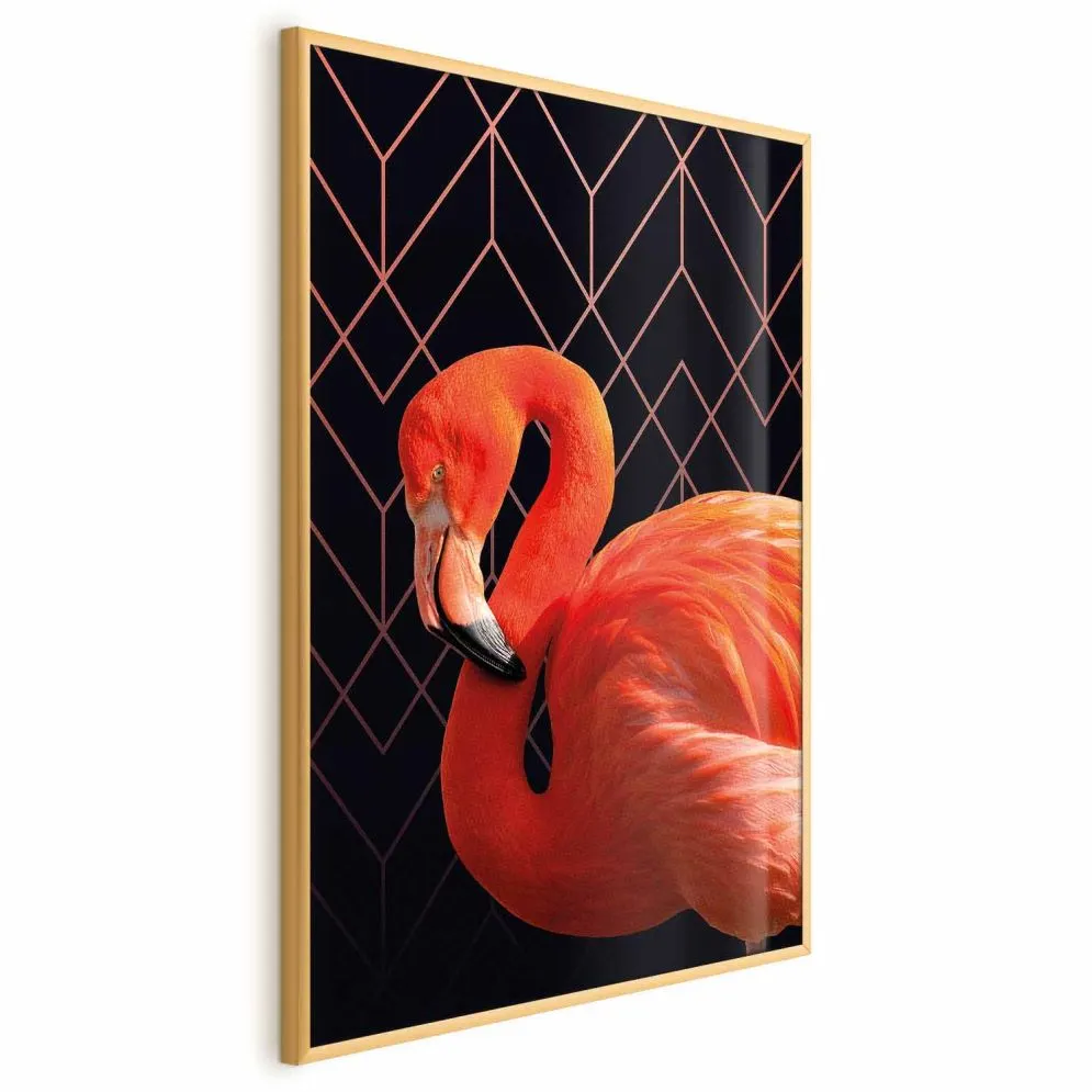 Plakat Flaming solo 21x30 cm z ramą złotą bez marginesu