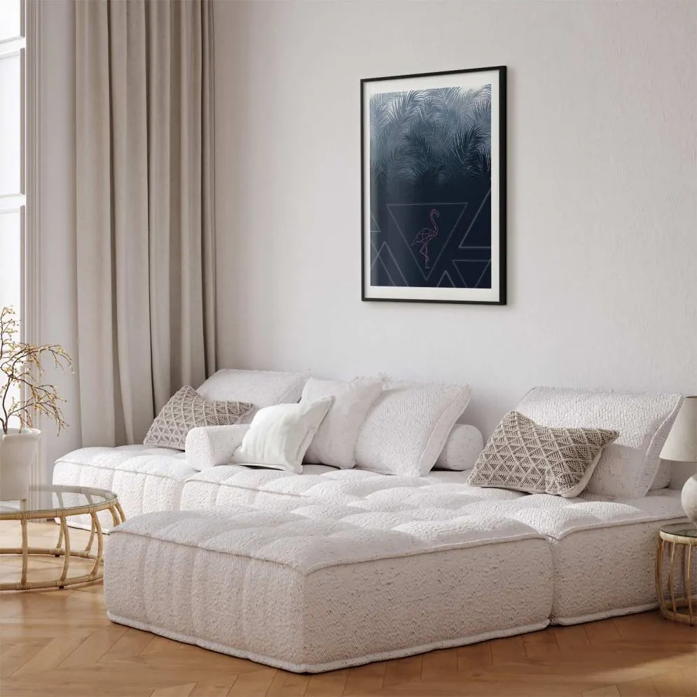 Plakat Geometryczny ptak 29,7x42 cm z ramą czarną z marginesem | MIRAT.