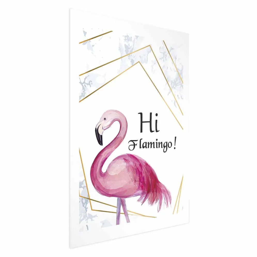 Plakat Hi flamingo 60x90 cm bez ramy z marginesem | MIRAT.