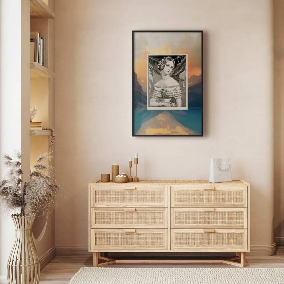 Plakat Retro portret 21x30 cm z ramą czarną bez marginesu | MIRAT.