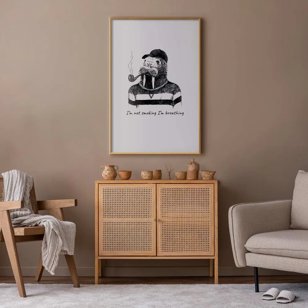 Plakat Smoking 40x60 cm z ramą złotą bez marginesu | MIRAT.