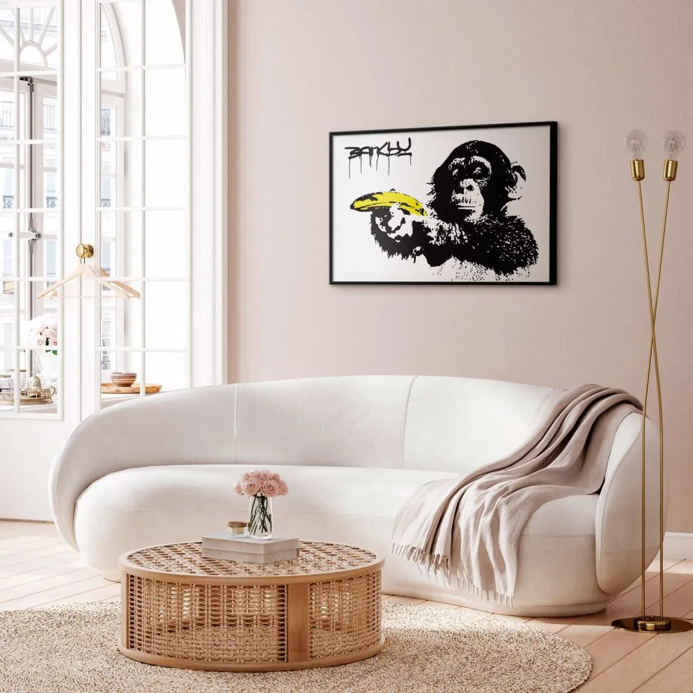Plakat Bananowy pistolet 42x29,7 cm z ramą czarną bez marginesu | MIRAT.