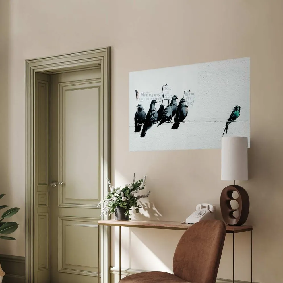 Plakat Ksenofobiczne gołębie 42x29,7 cm bez ramy bez marginesu | MIRAT.