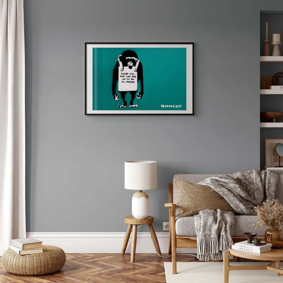 Plakat Zła małpa 42x29,7 cm z ramą czarną z marginesem | MIRAT.