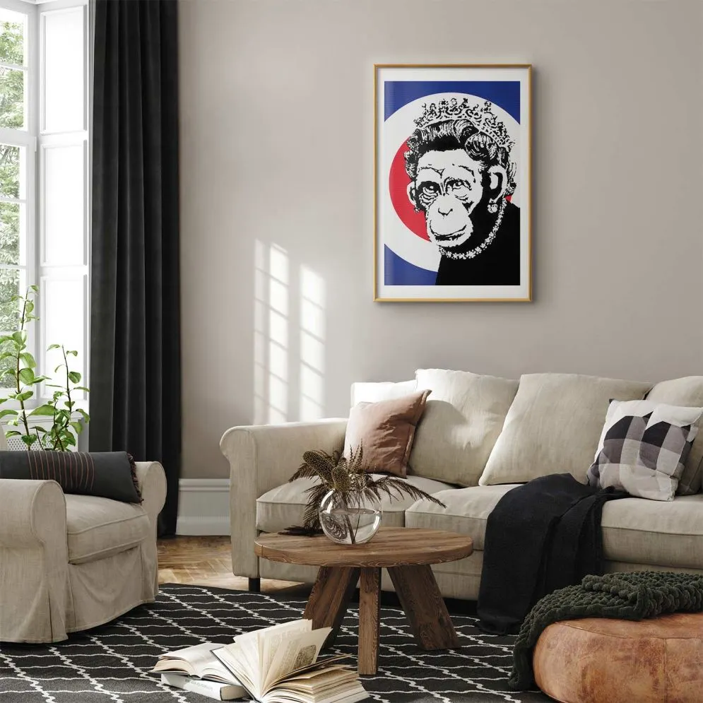 Plakat Królowa małp 60x90 cm z ramą złotą z marginesem | MIRAT.