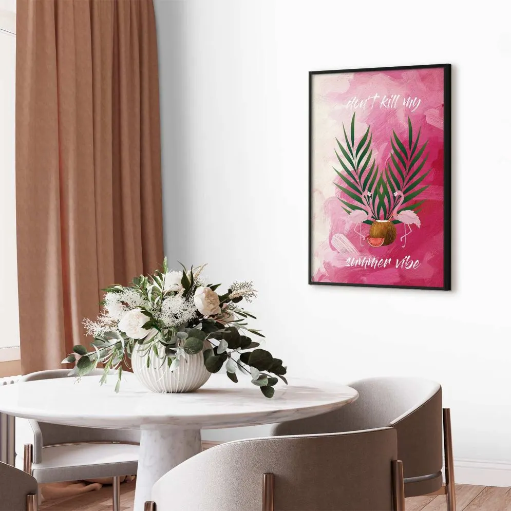 Plakat Summer Vibe 21x30 cm z ramą czarną bez marginesu | MIRAT.