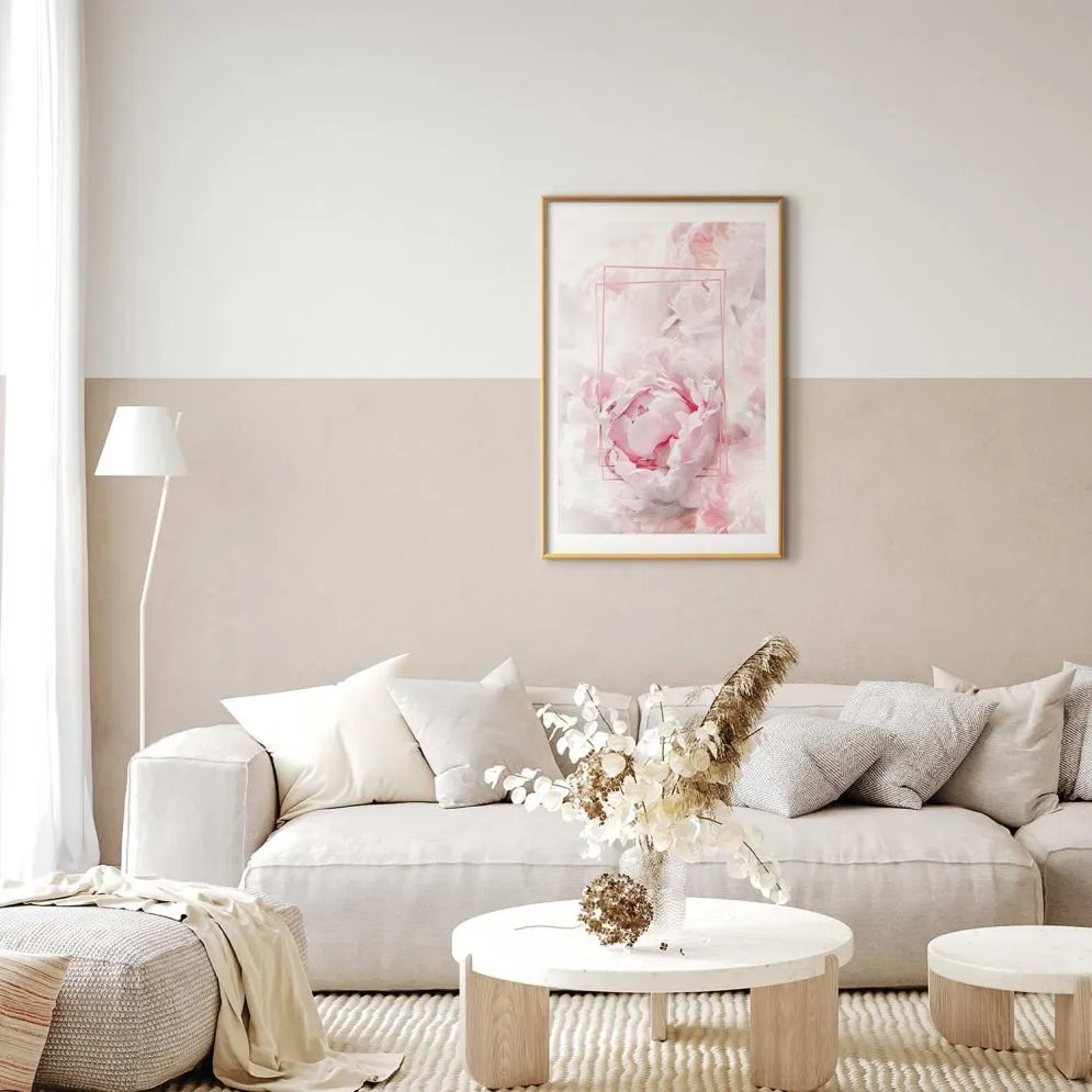 Plakat Ulotne piękno 40x60 cm z ramą złotą z marginesem | MIRAT.