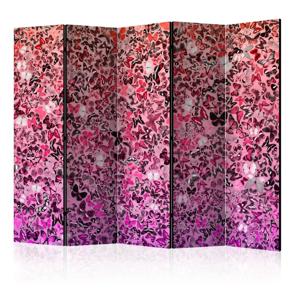 Parawan jednostronny Tła i desenie 225x172 cm 5-częściowy różowy | MIRAT.