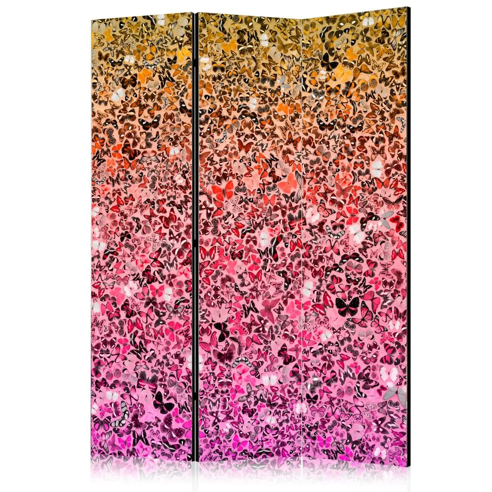 Parawan dwustronny Tła i desenie 135x172 cm 3-częściowy różowy | MIRAT.