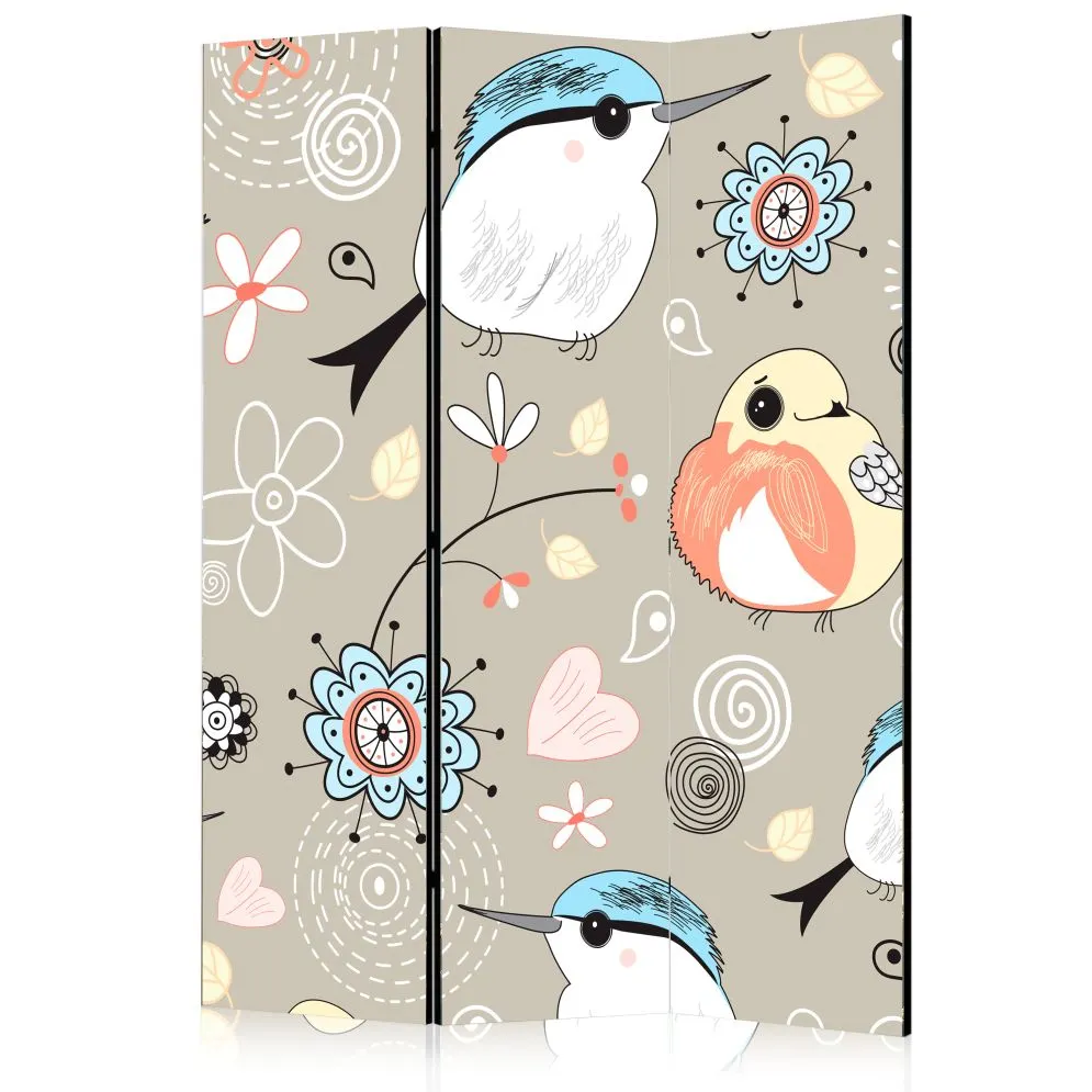 Parawan dwustronny Dla dzieci 135x172 cm 3-częściowy szary | MIRAT.