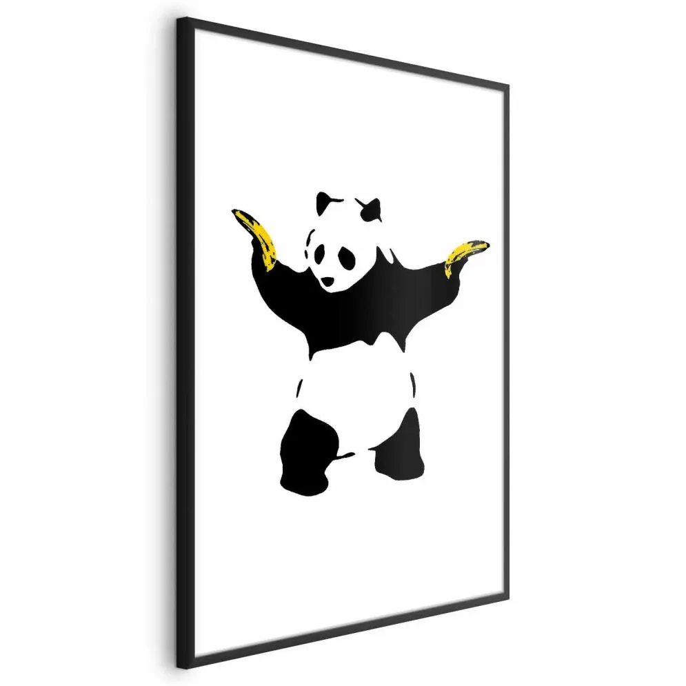 Plakat Panda with Guns 60x90 cm z ramą czarną bez marginesu | MIRAT.