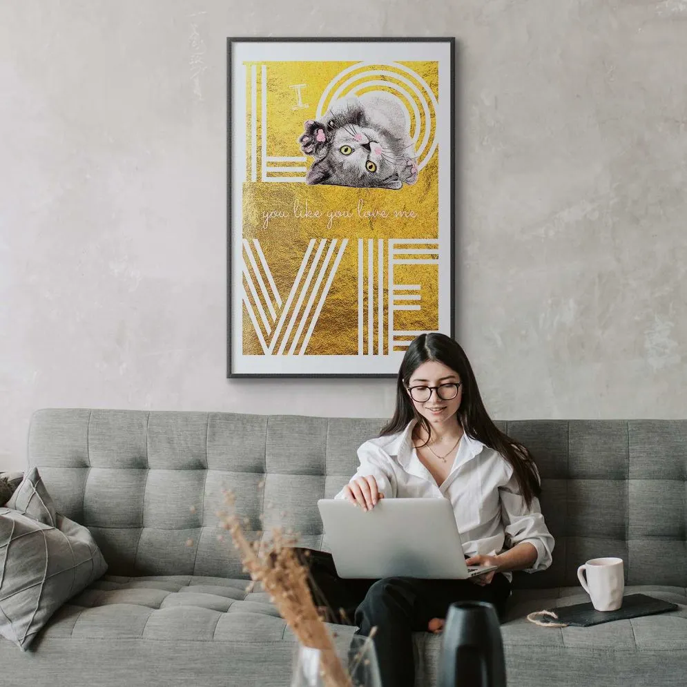 Plakat Miłość 29,7x42 cm z ramą czarną z marginesem | MIRAT.