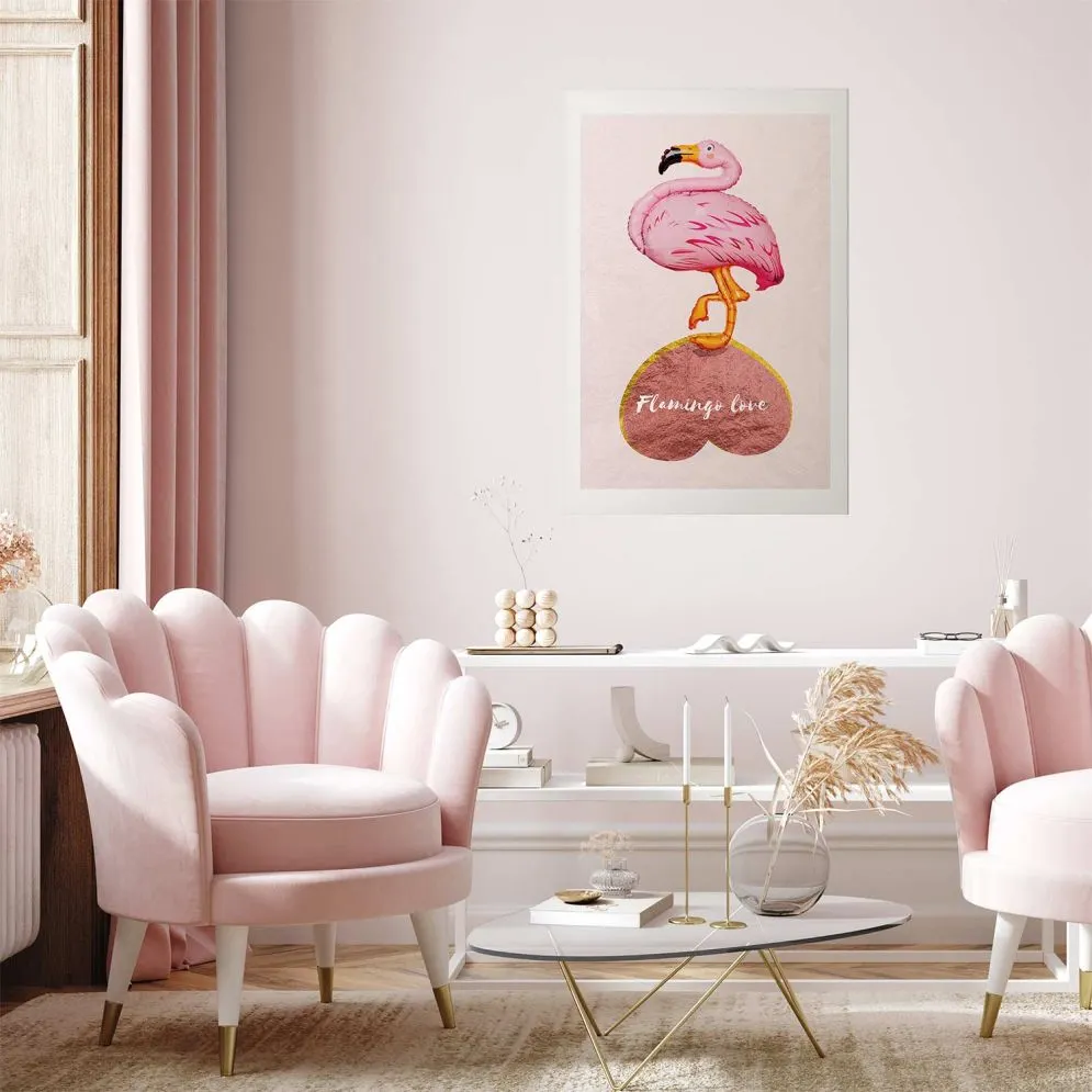 Plakat Zakochany flaming 29,7x42 cm bez ramy z marginesem | MIRAT.