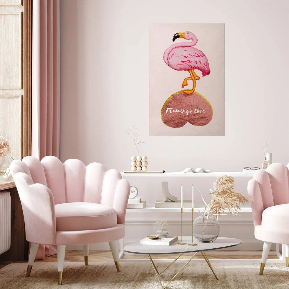 Plakat Zakochany flaming 29,7x42 cm bez ramy bez marginesu | MIRAT.