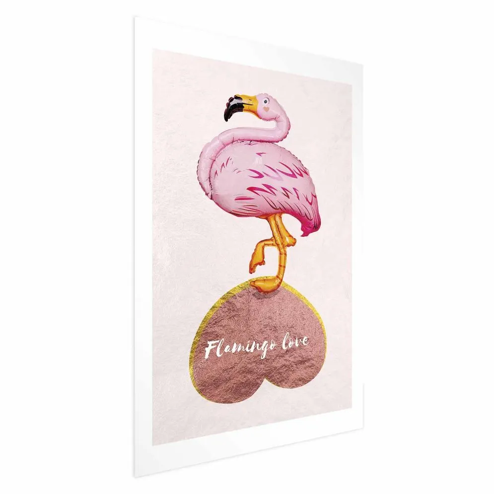 Plakat Zakochany flaming 29,7x42 cm bez ramy z marginesem | MIRAT.