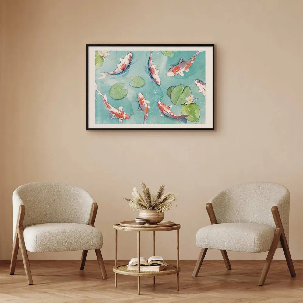 Plakat Staw w Japonii 60x40 cm z ramą czarną z marginesem | MIRAT.