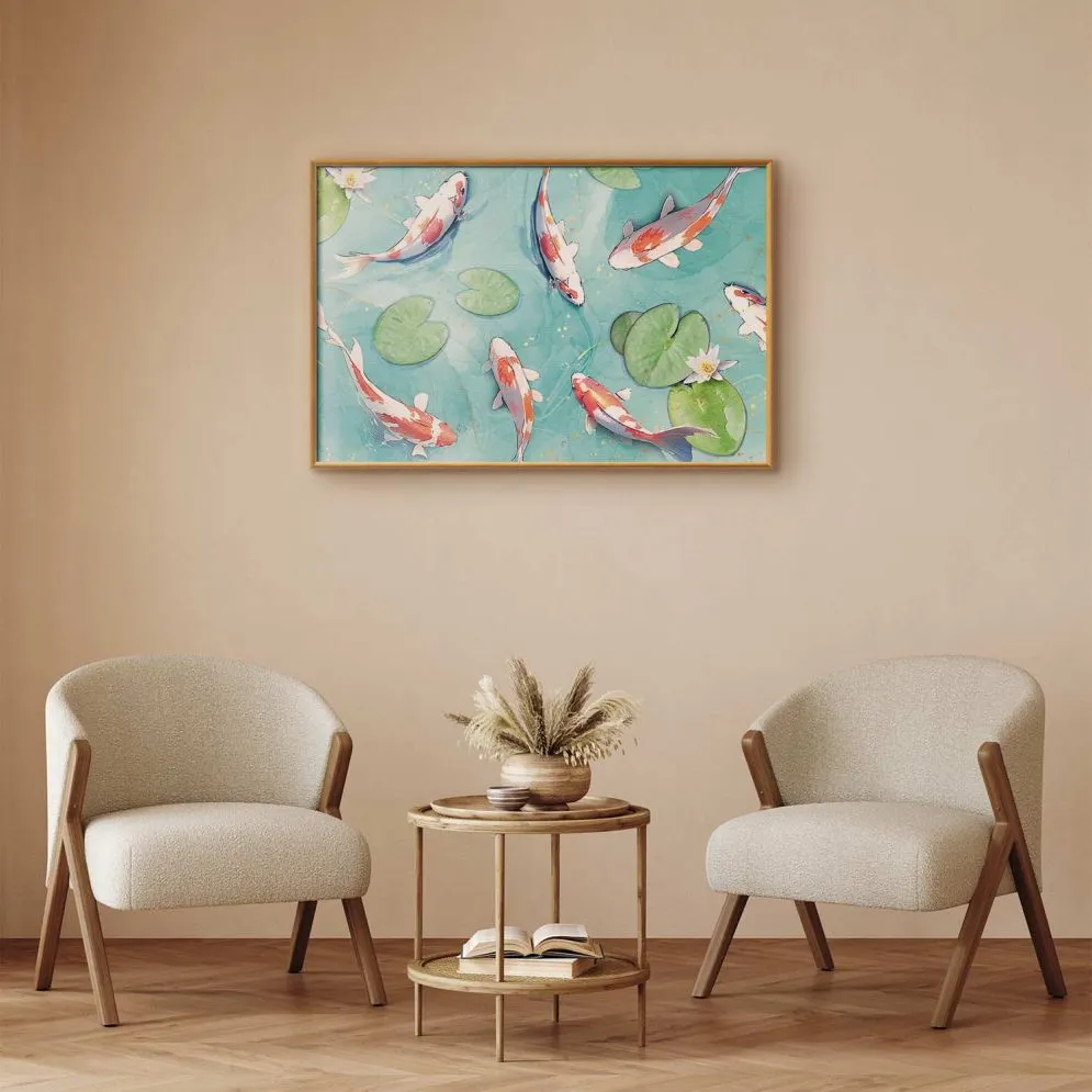 Plakat Staw w Japonii 60x40 cm z ramą złotą bez marginesu | MIRAT.