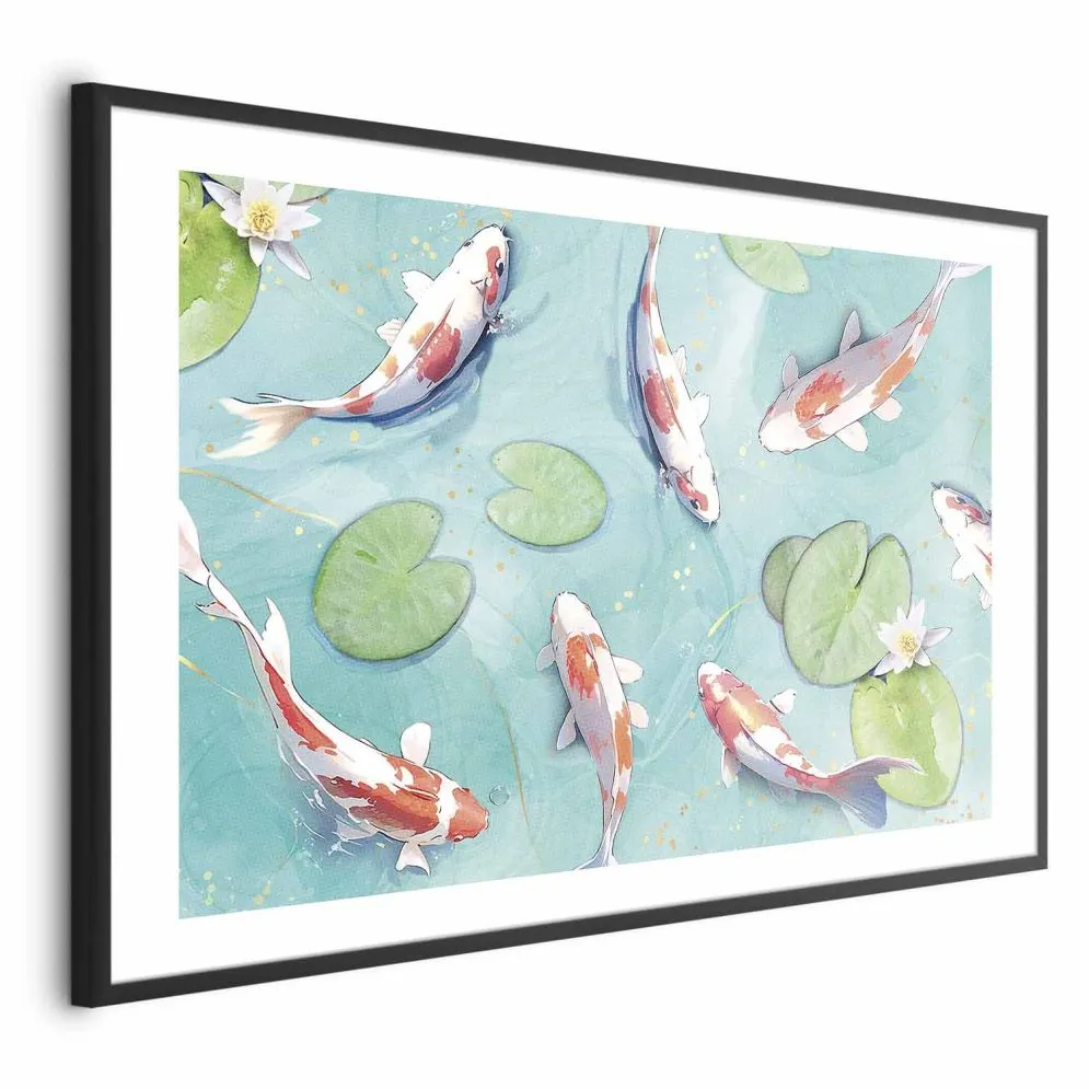 Plakat Staw w Japonii 60x40 cm z ramą czarną z marginesem | MIRAT.