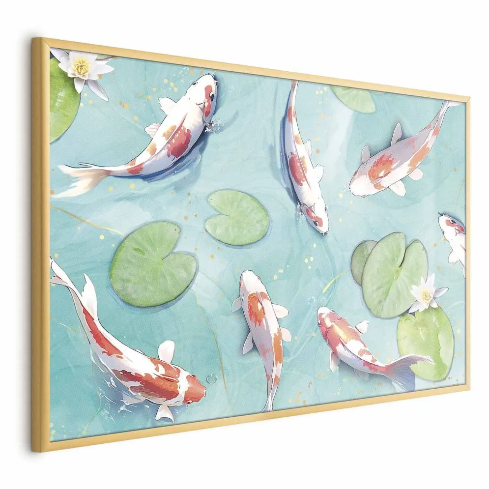 Plakat Staw w Japonii 60x40 cm z ramą złotą bez marginesu | MIRAT.