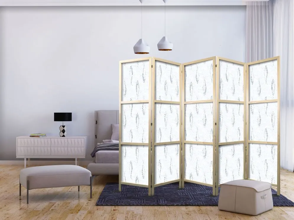 Parawan japoński Zwierzęta 225x172 cm 5-częściowy czarny | MIRAT.