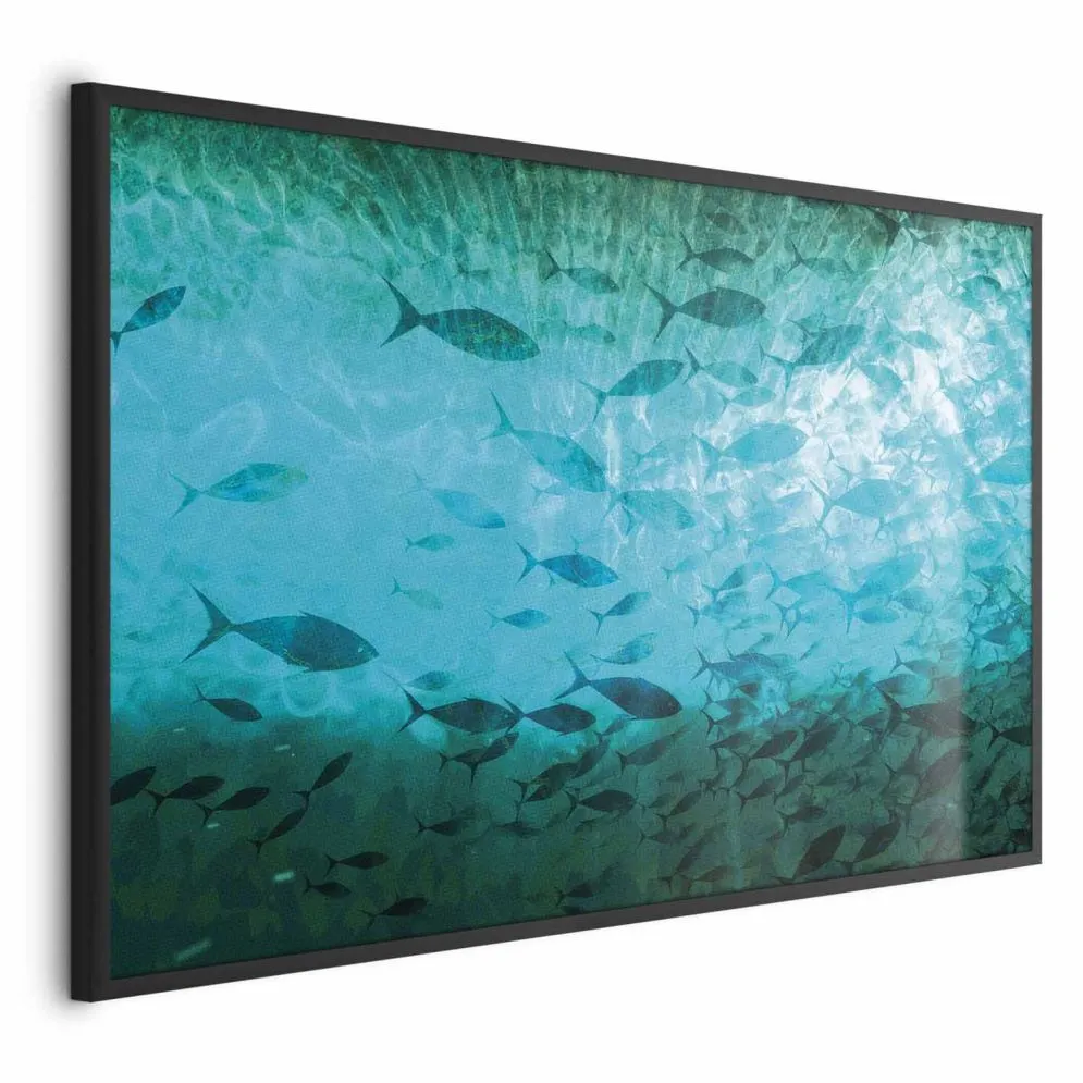 Plakat Gromada ryb 42x29,7 cm z ramą czarną bez marginesu | MIRAT.
