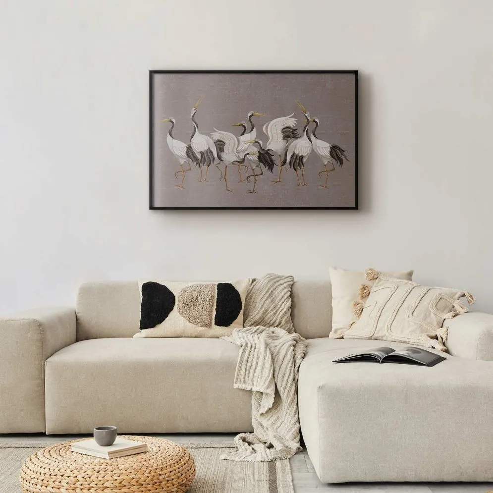 Plakat Taniec żurawi 30x21 cm z ramą czarną bez marginesu | MIRAT.