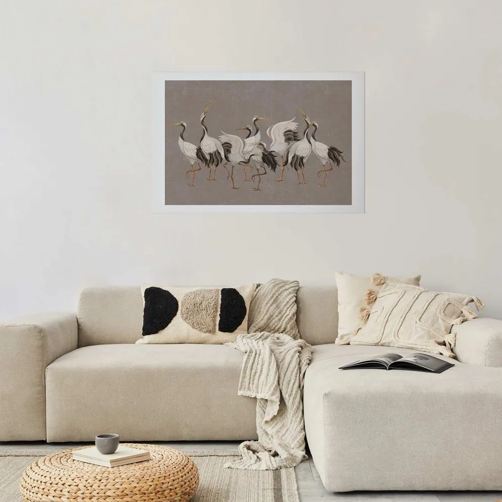 Plakat Taniec żurawi 90x60 cm bez ramy z marginesem | MIRAT.