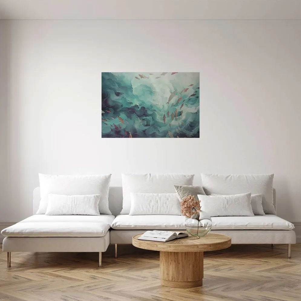 Plakat Ryby w oceanie 30x21 cm bez ramy bez marginesu | MIRAT.