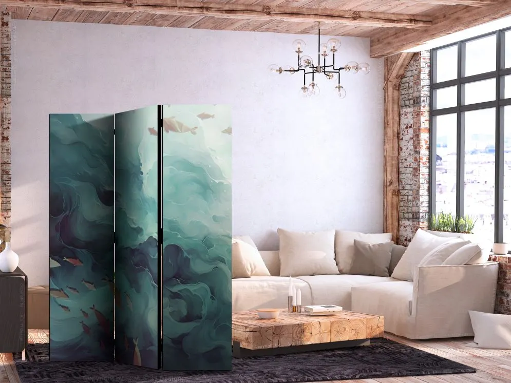 Parawan dwustronny Zwierzęta 135x172 cm 3-częściowy szary | MIRAT.