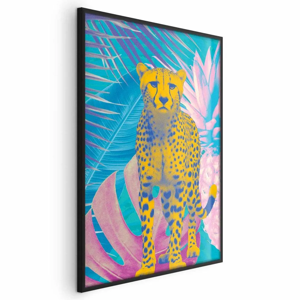 Plakat Egzotyczny Lampart 21x30 cm z ramą czarną bez marginesu | MIRAT.