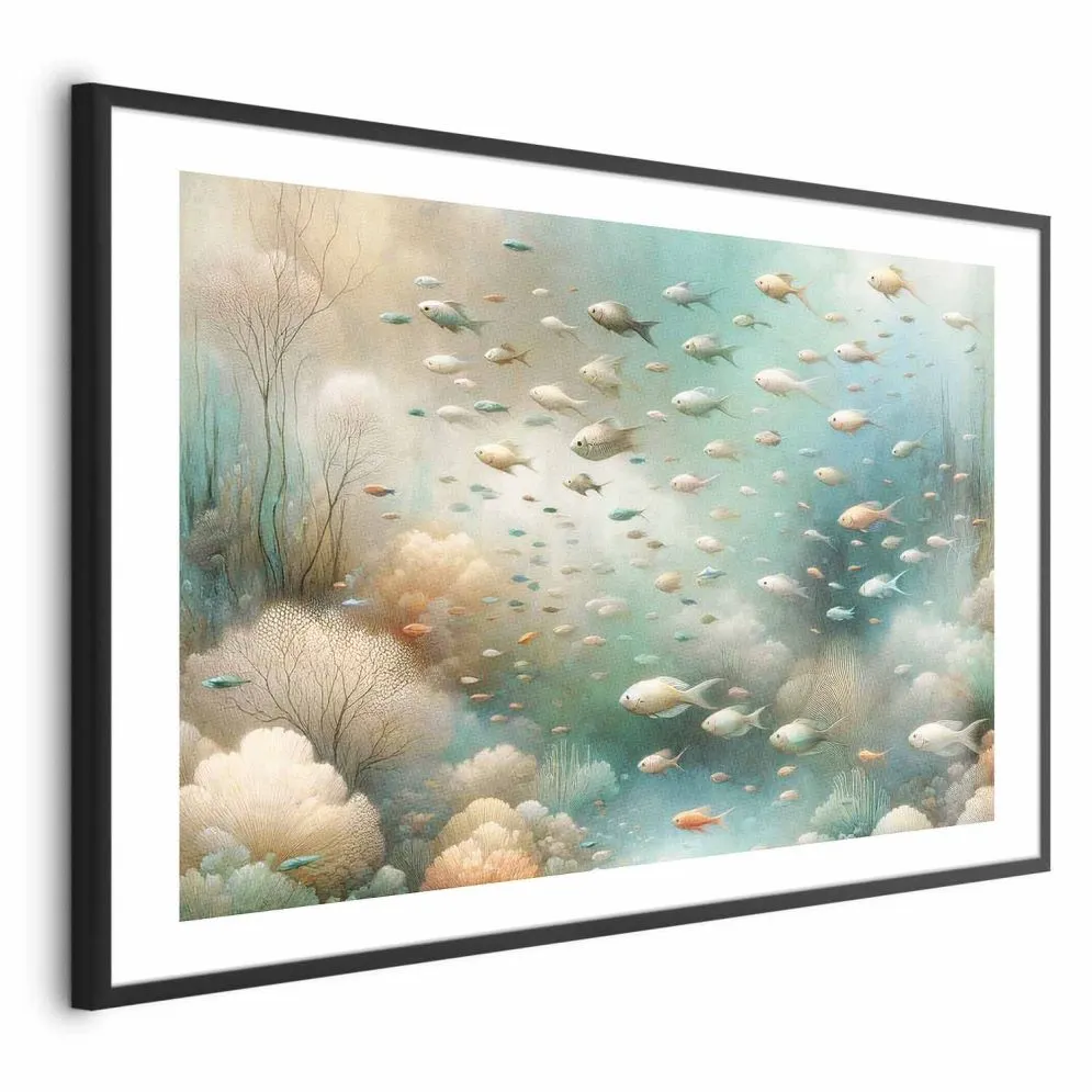 Plakat Oceaniczne piękno 42x29,7 cm z ramą czarną z marginesem | MIRAT.