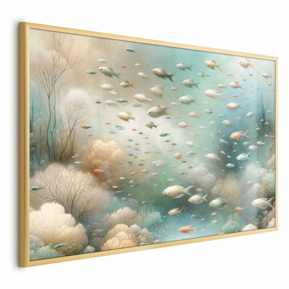 Plakat Oceaniczne piękno 30x21 cm z ramą złotą bez marginesu | MIRAT.