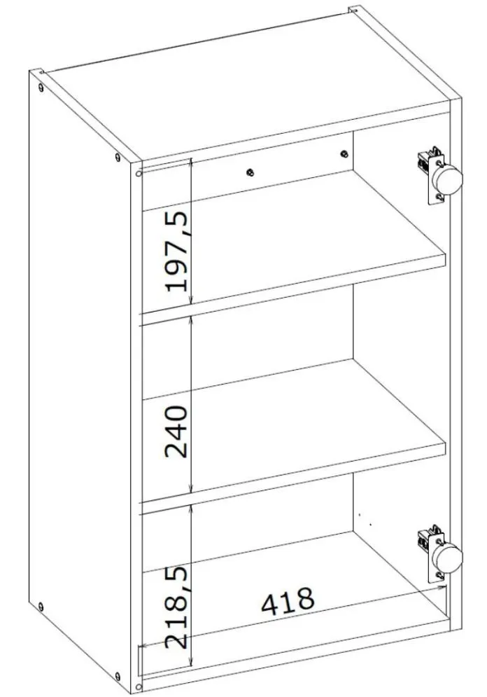 Szafka kuchenna wisząca 45 VENTO D-45/72 dąb modułowa | MIRAT.  kolekcja VENTO