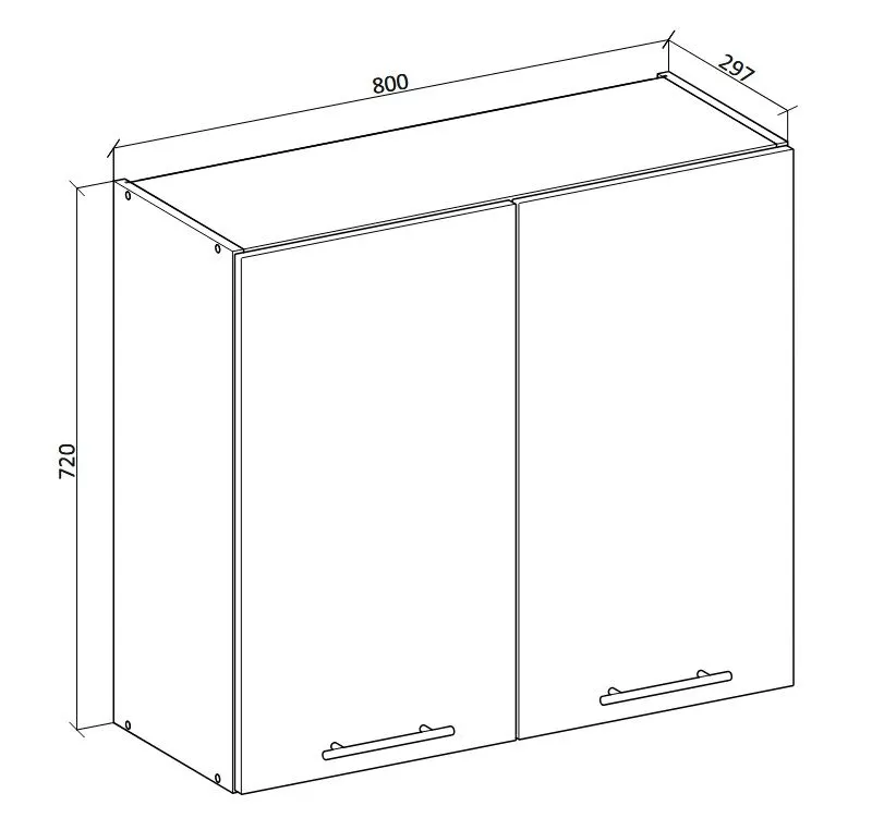 Pojemna szafka kuchenna wisząca 80 VENTO G-80/72 biały mat I sklep meblowy MIRAT.  kolekcja VENTO