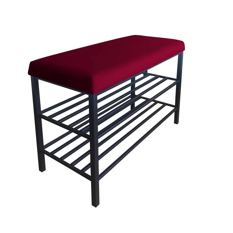 Stojak na buty z siedziskiem GAJA MG31 czarny/bordowy metalowy I sklep meblowy MIRAT. styl LOFT