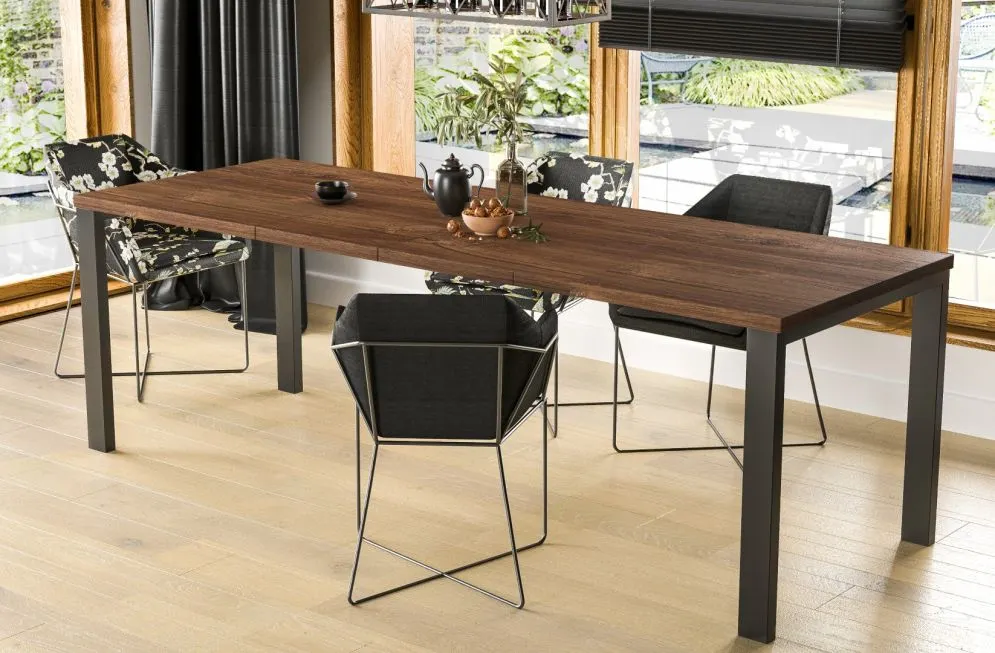 Stół rozkładany GARANT 80(215)x80 dąb stirling w stylu industrialnym do salonu | MIRAT. w stylu LOFT kolekcja