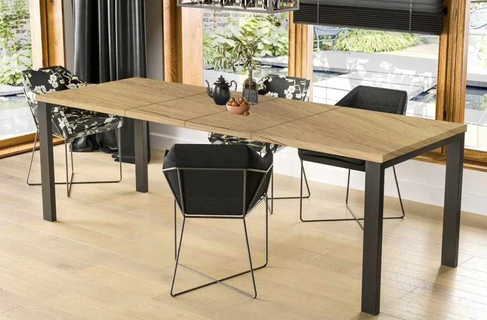 Stół rozkładany GARANT 80(170)x80 dąb natura loftowe I sklep meblowy MIRAT. styl LOFT