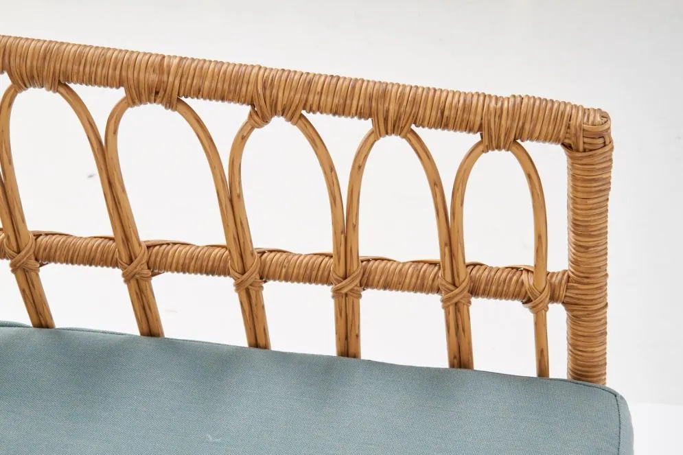 Sofa GARDENA rattanowa z poduszkami na metalowych nogach | MIRAT.  kolekcja GARDENA