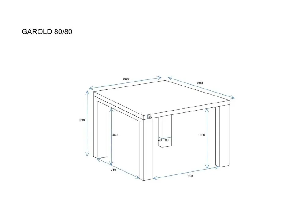 Ława GAROLD 80x80 dąb złoty craft loftowa I sklep meblowy MIRAT. styl LOFT