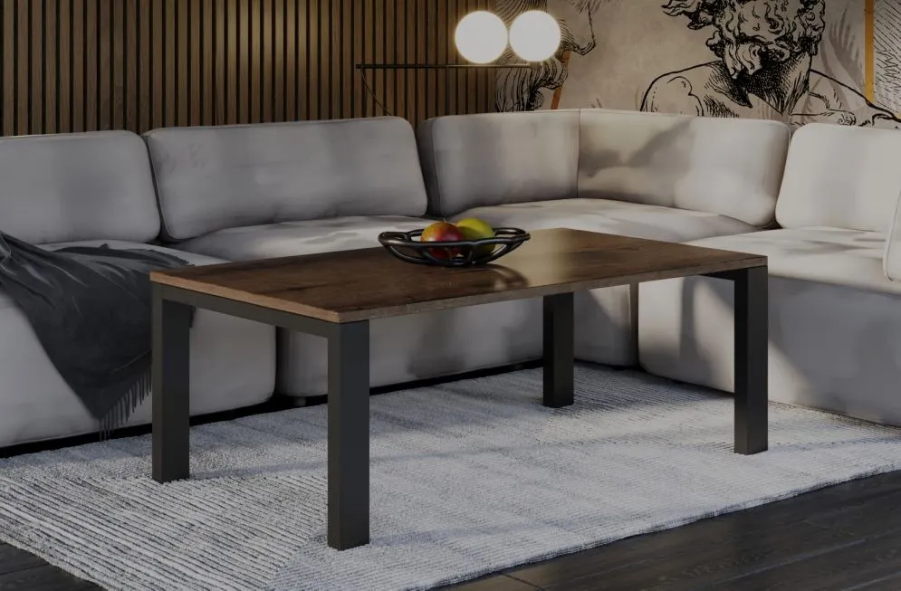 Ława GAROLD 120x80 dąb monastery na metalowych nogach I sklep meblowy MIRAT. styl LOFT