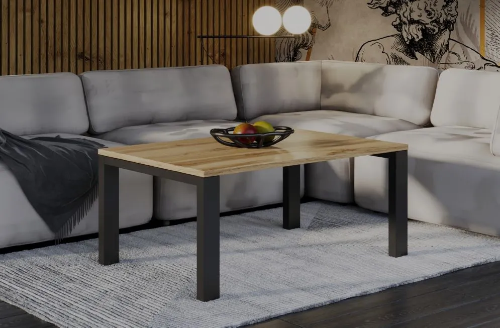 Ława GAROLD 120x80 dąb wotan polskiej produkcji I sklep meblowy MIRAT. styl LOFT