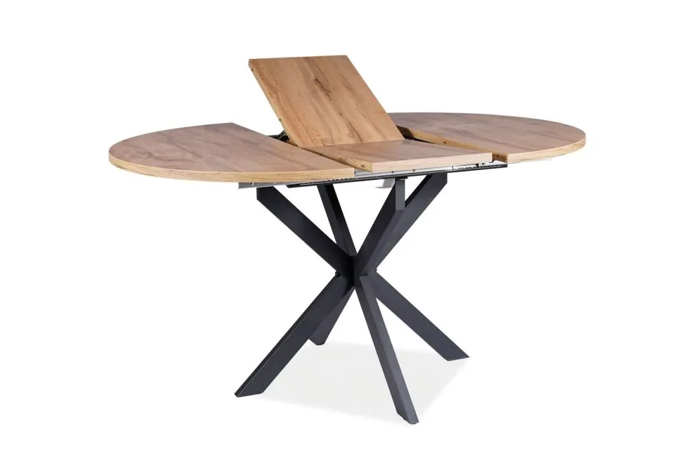 Stół rozkładany GASTON 100(135)x100 dąb artisan/czarny mat I sklep meblowy MIRAT. styl LOFT