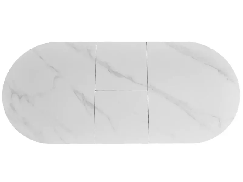 Owalny stół ceramiczny Gaston 140(180)x80 cm biały marmur | MIRAT styl LOFT