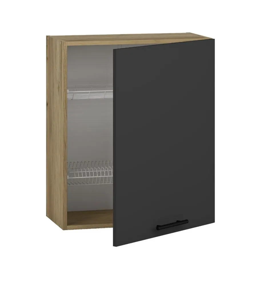 Szafka kuchenna wisząca z ociekaczem 60 VENTO GC-60/72 antracyt modułowa | MIRAT. styl LOFT kolekcja VENTO