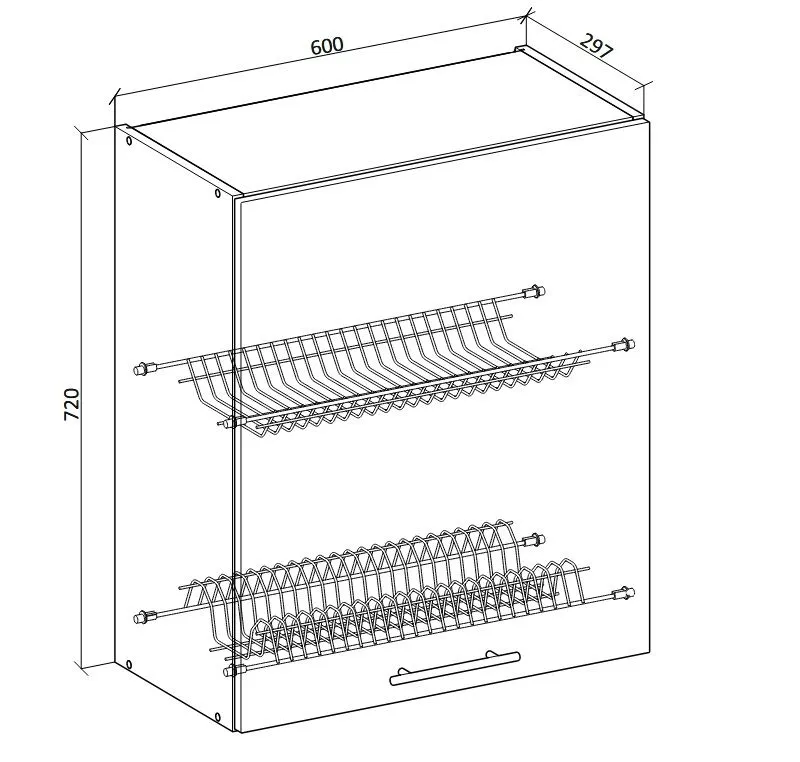 Szafka kuchenna wisząca z ociekaczem 60 VENTO GC-60/72 antracyt modułowa | MIRAT. styl LOFT kolekcja VENTO