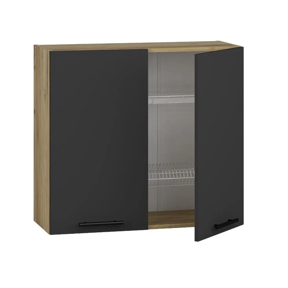 Szafka kuchenna wisząca z ociekaczem 80 VENTO GC-80/72 antracyt modułowa | MIRAT. styl LOFT kolekcja VENTO