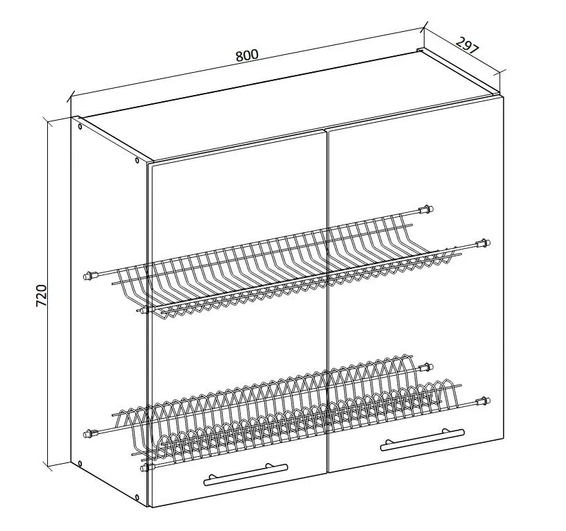 Szafka kuchenna wisząca z ociekaczem 80 VENTO GC-80/72 biały połysk | MIRAT. kolekcja VENTO