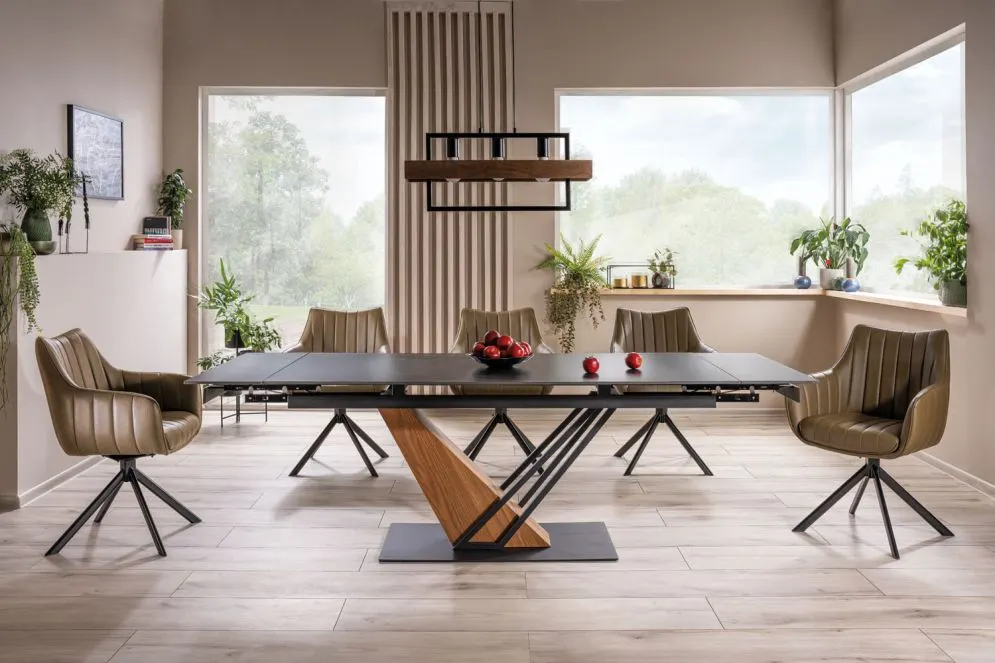 Stół rozkładany GENESIS 160(220)x90 czarny marmur/jesion w stylu loft I sklep meblowy MIRAT. styl LOFT