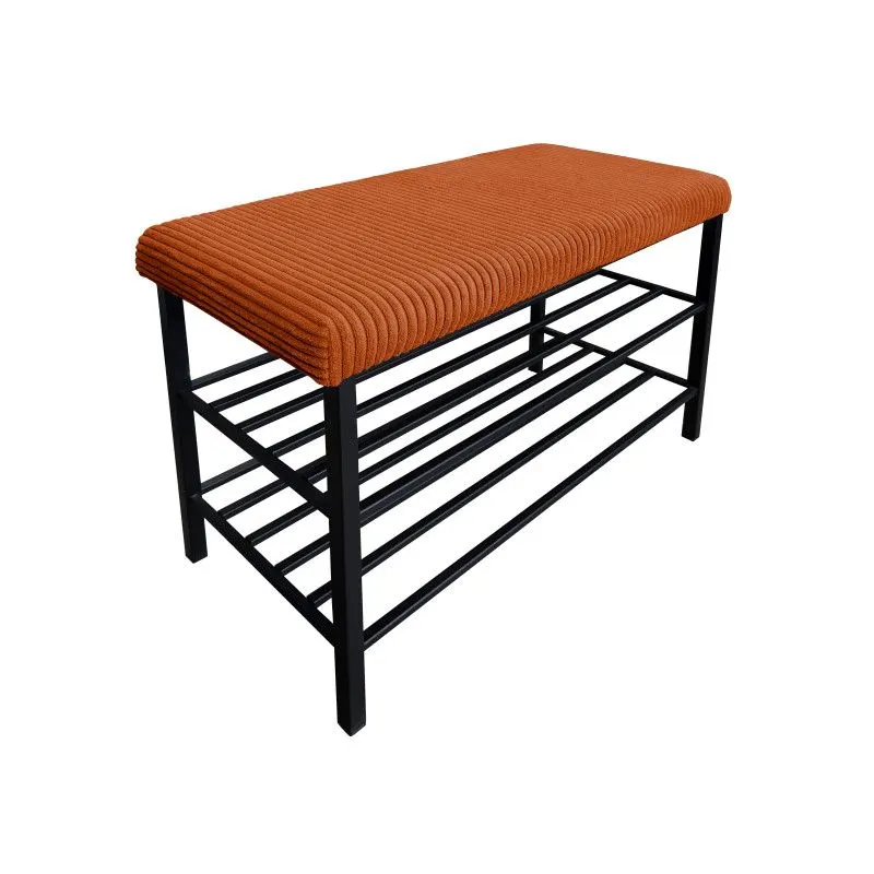 Metalowy stojak na buty z siedziskiem GAJA POSO-40 czarny/cynamonowy I sklep meblowy MIRAT. styl LOFT