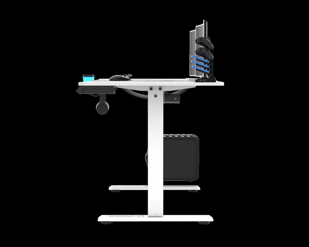Biurko gamingowe LEVEL V2 LED białe ULTRADESK | MIRAT.